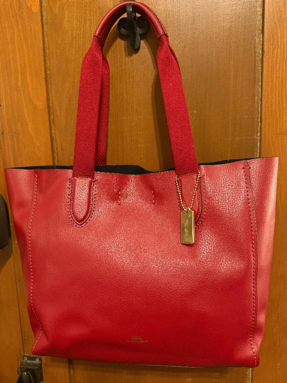 NWT Coach Leather Darby Tote in Red